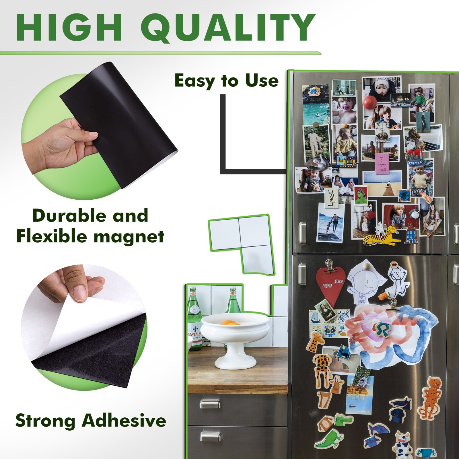60 Pcs 8.5 x 11 Inch Strong Flexible Self-Adhesive Magnetic Sheets 20Mil Thick