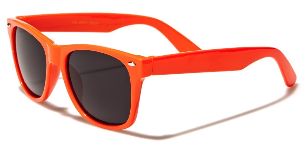 Kids Childrens Classic 80's Vintage Style Horn Rimmed Sunglasses Smoke Dark Lens