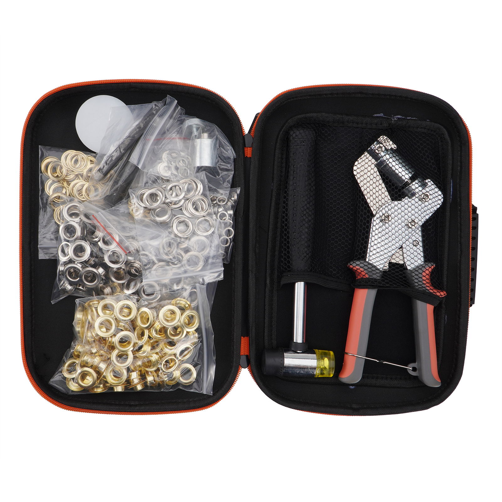 Grommet Tool Kit with Bag, 3/8 and 1/4 Tarp Grommet Kit with 200Pcs 10mm Grommet