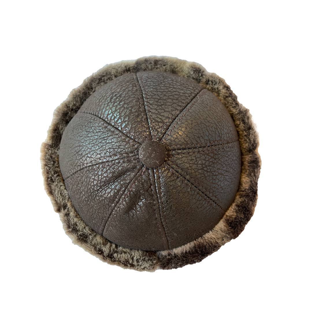 Real Shearling Sheepskin Winter Hat | Fur Beanie Leather Skull Hat