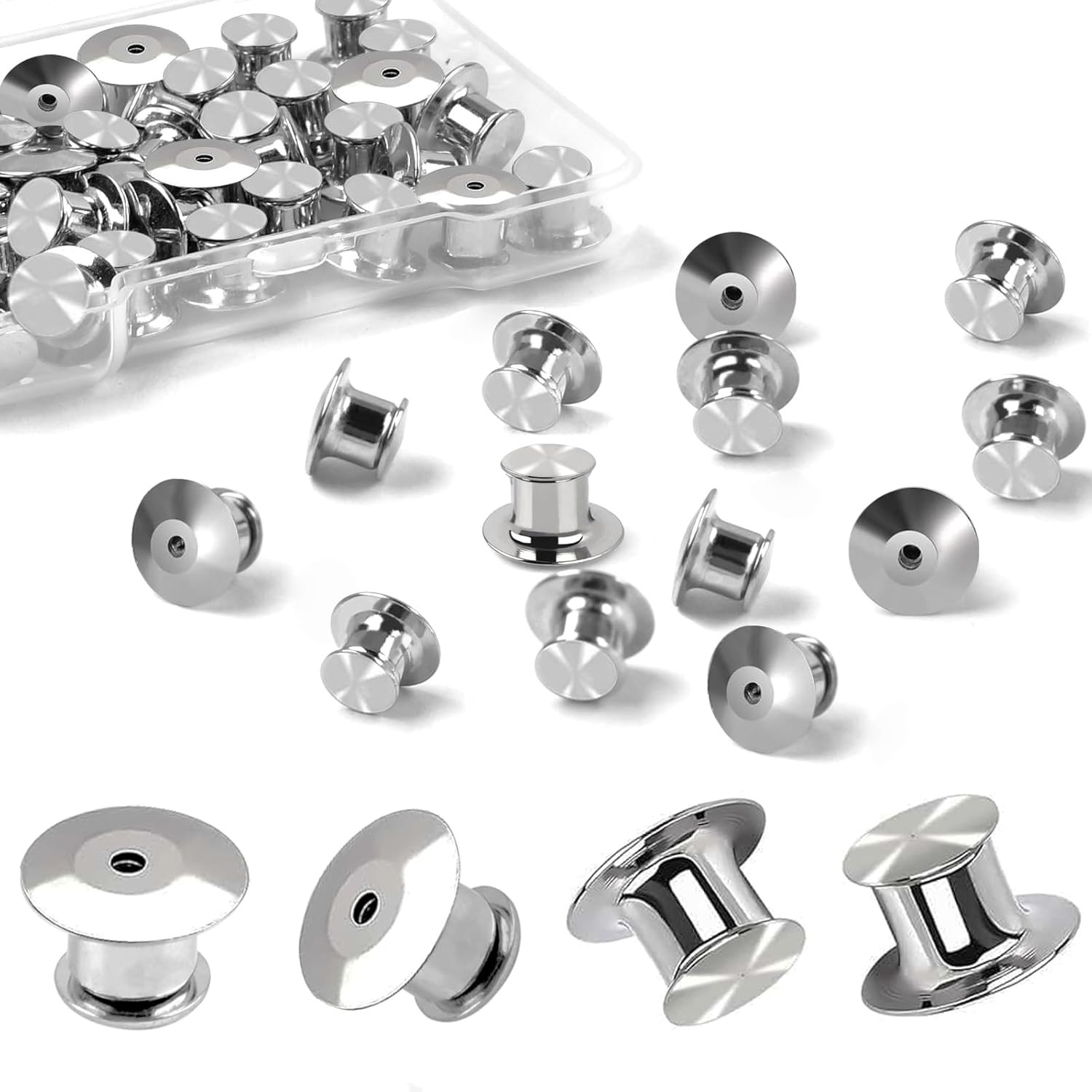 50 Pcs Metal Locking Pin Backs Pin Keepers Clasp Pin Backs Lockung Buckles