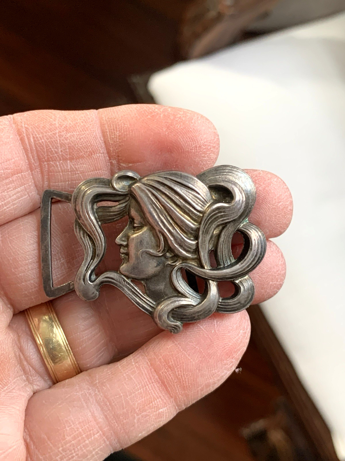 Rare Kerr Art Nouveau Sterling Silver Buckle 1901 Museum