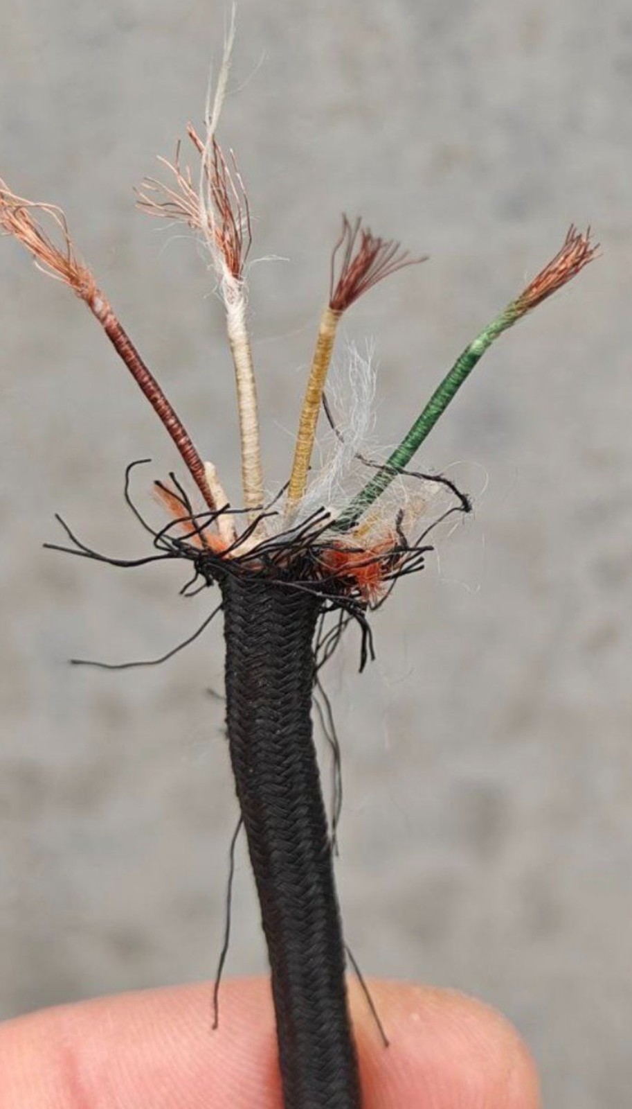 1 meter Siemens 1930s 4-Core Fabric Cable 22AWG Copper Berlin Rare