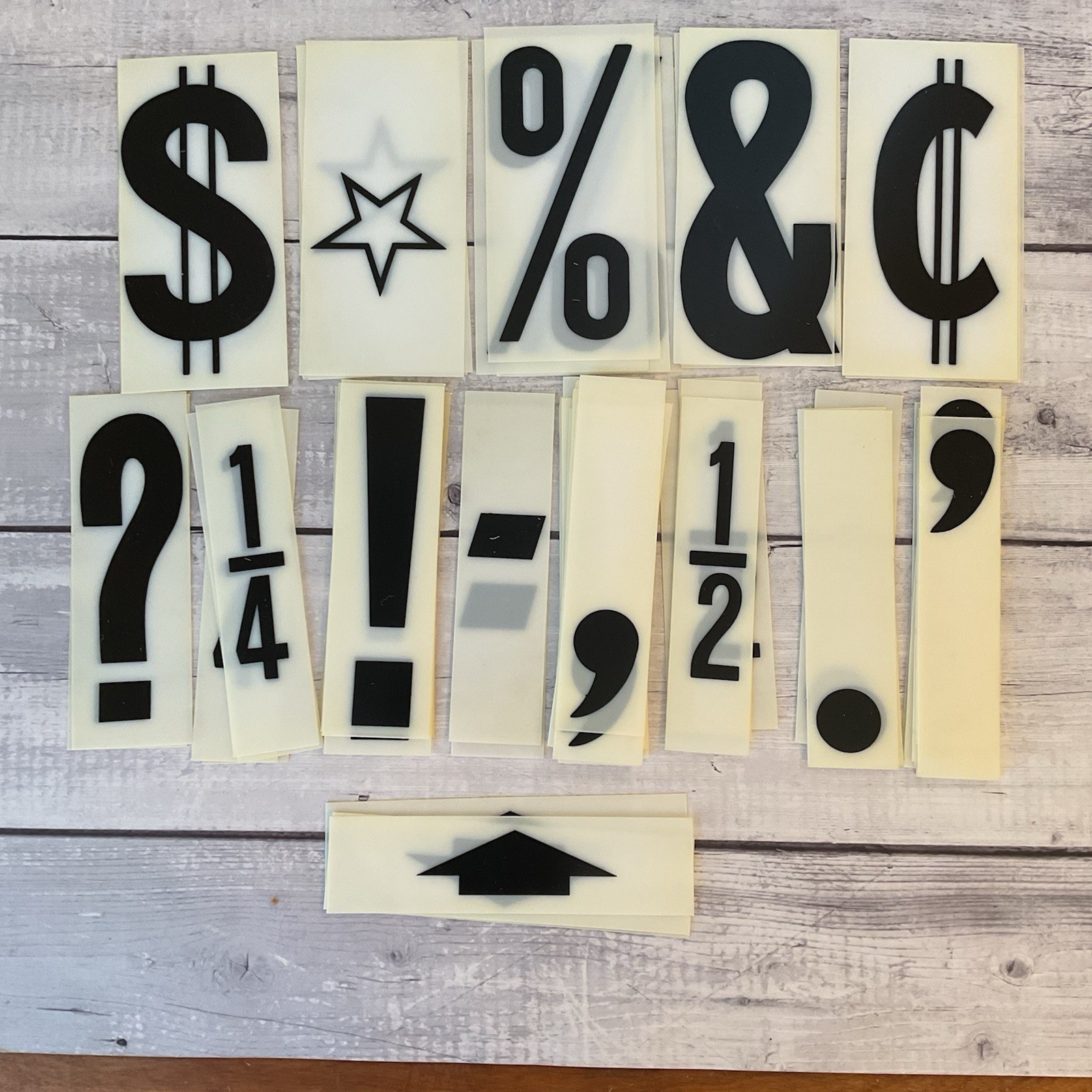 VTG Marquee 6” Plastic Black Alphabet Letters Numbers Punctuation Lot Of 250+