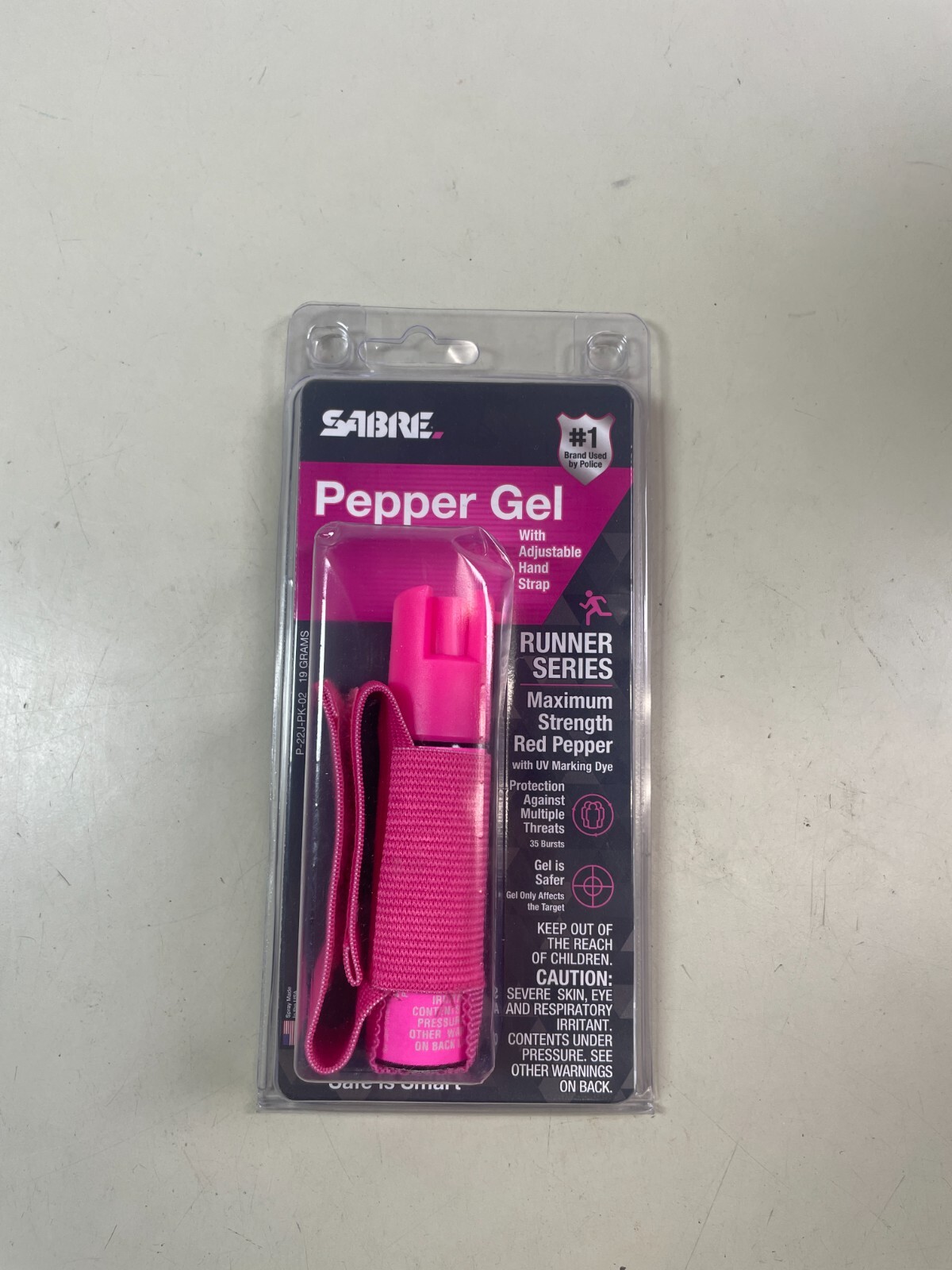 Sabre Runner Pepper Gel Pink Adjustable Hand Strap One Size Fits Most EXP. 2028