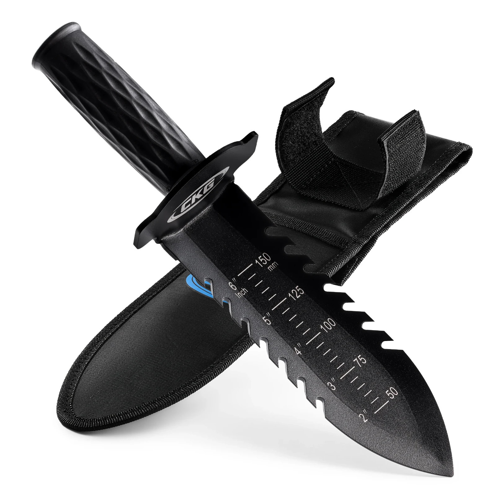 CKG Metal Detecting Shovel for Digging Heavy Duty Double Digging Tool, Black