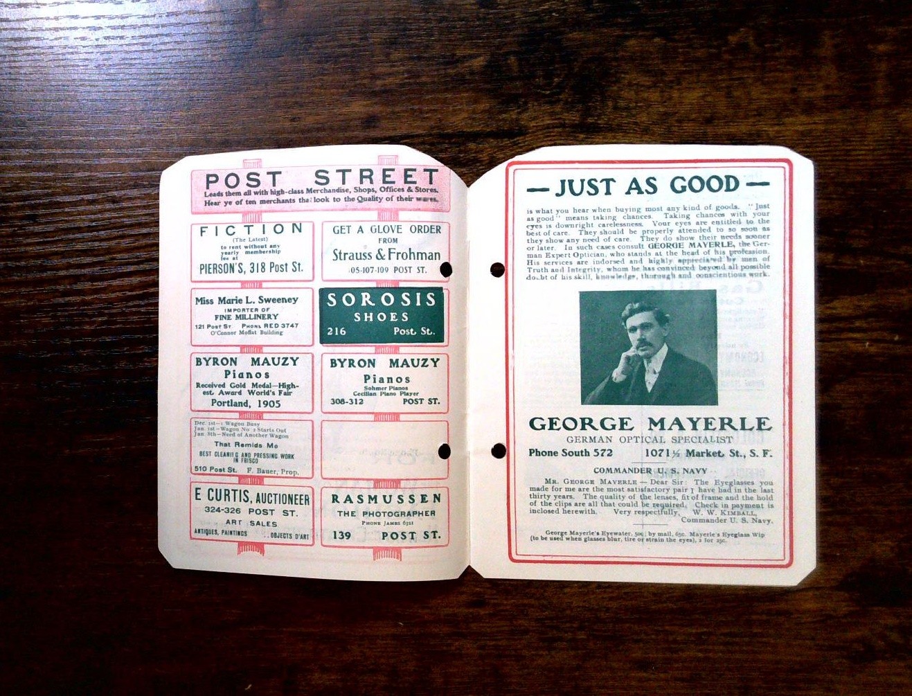 2226----1906 Columbia Theatre programs San Francisco destroyed by earthquake