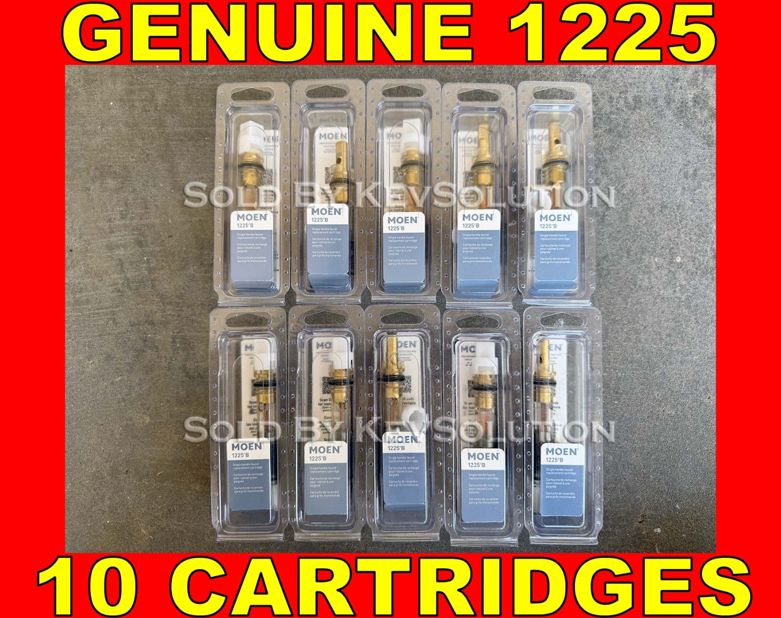 NEW! 10 GENUINE MOEN 1225 1225B Single Handle OEM Cartridge 12801 MADE IN USA!