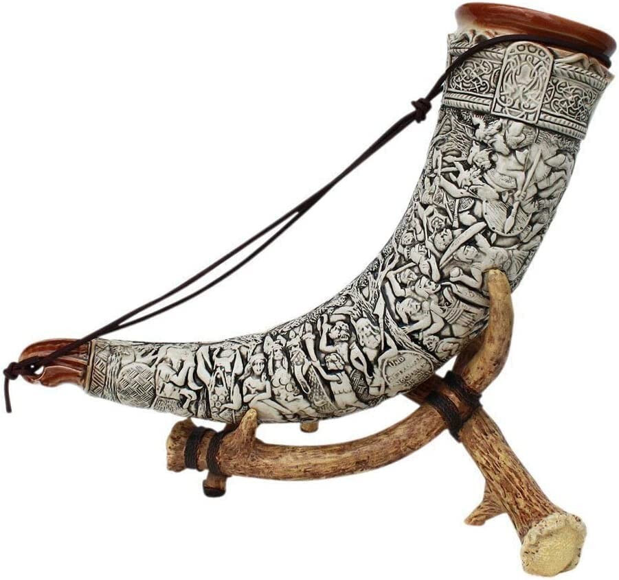 Peter Duemler Germanen Horn with Stand by Thewait Germany