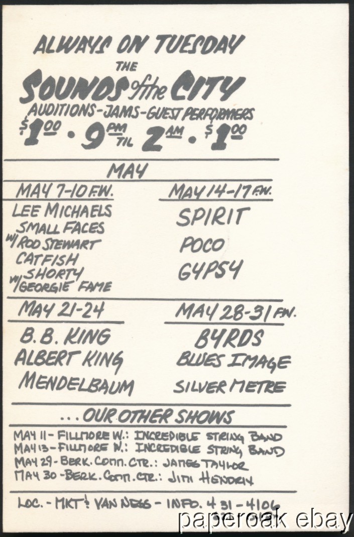 Original Bill Graham BG232 Mint Ad Back Card For Lee Mchaels