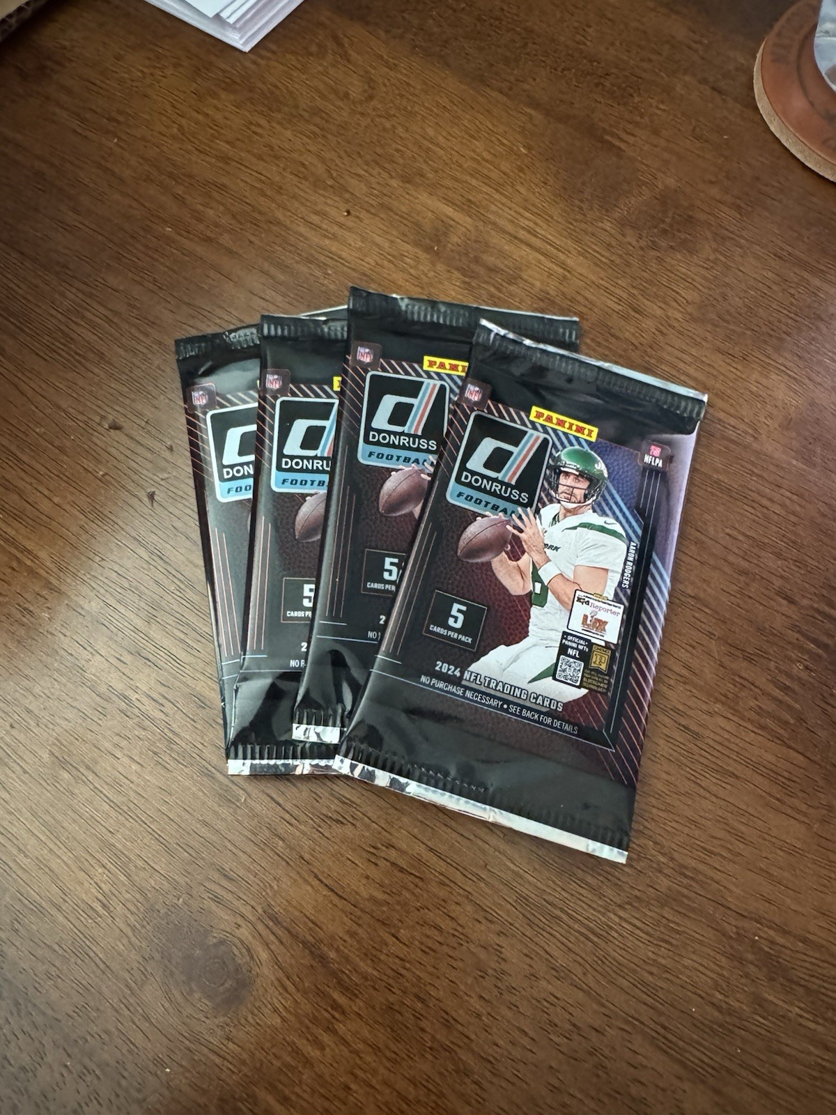 🔥 Lot of 4: 2024 Panini Donruss Football NFL 5 Card Packs New Aaron Rodgers
