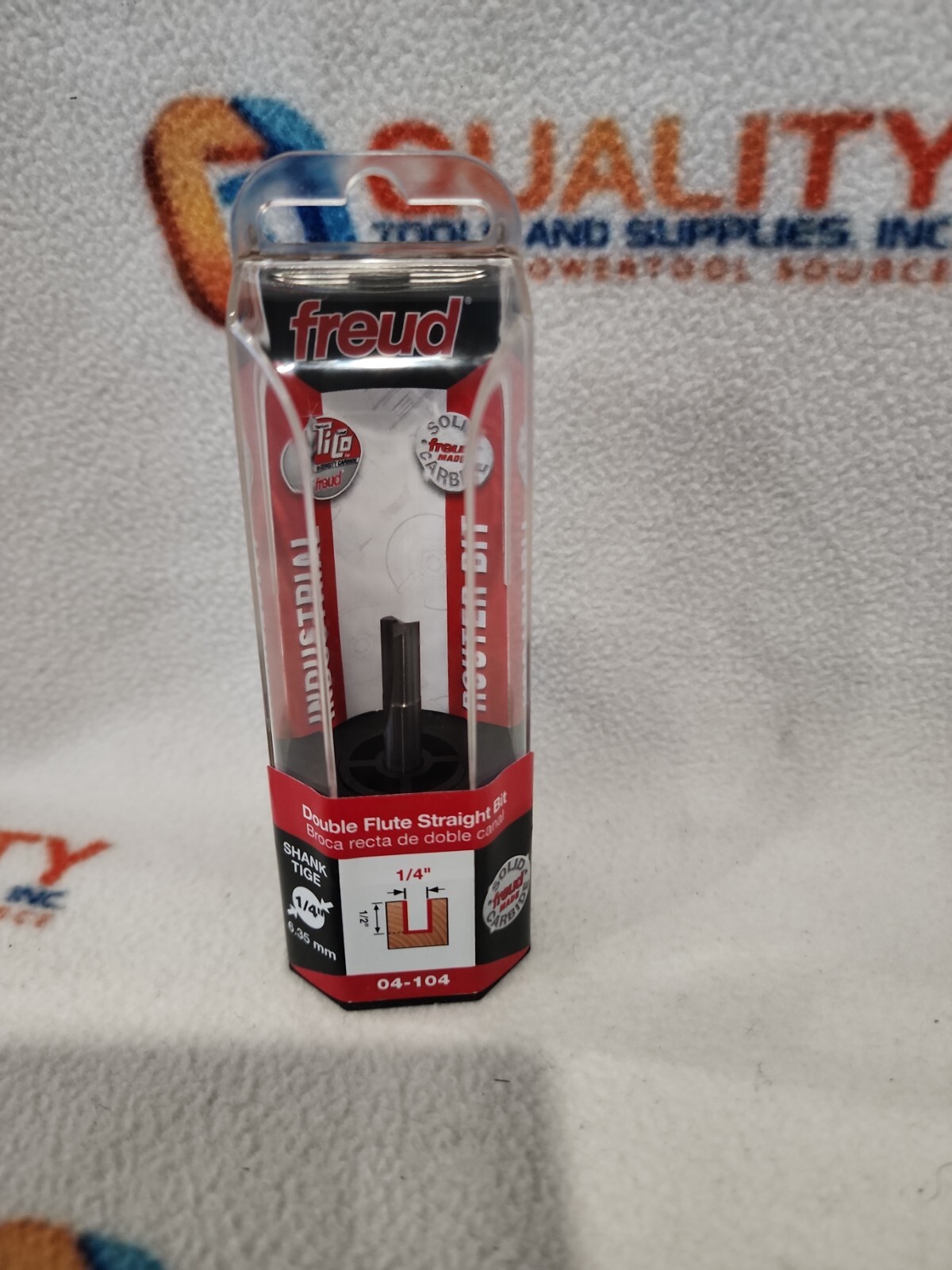 NEW FREUD 04-104 1/4" DOUBLE FLUTE STRAIGHT ROUTER BIT 1/4" SHANK