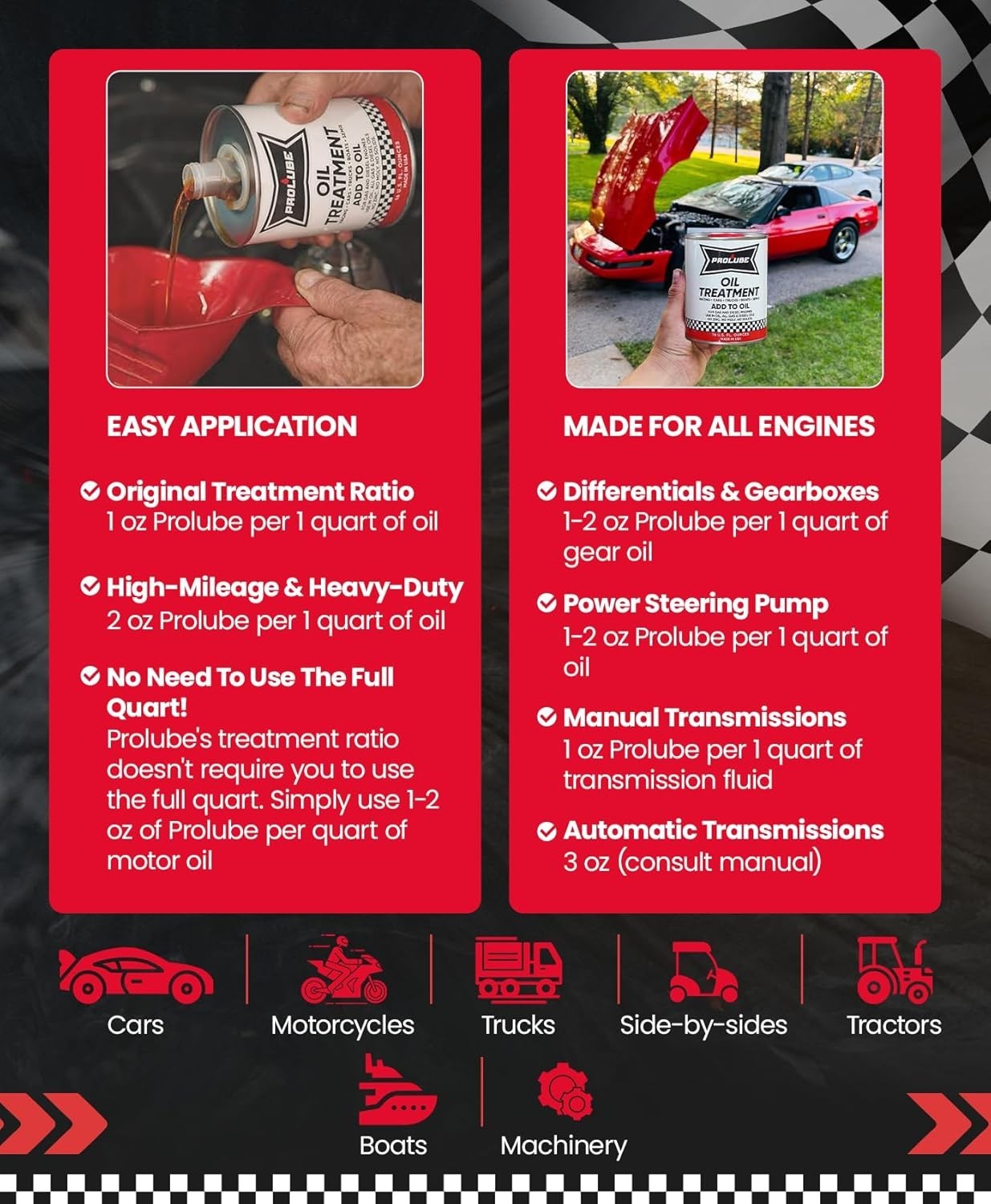 Prolube Engin Oil Treatment - Engine Oil Additive for Gas & Diesel Engines