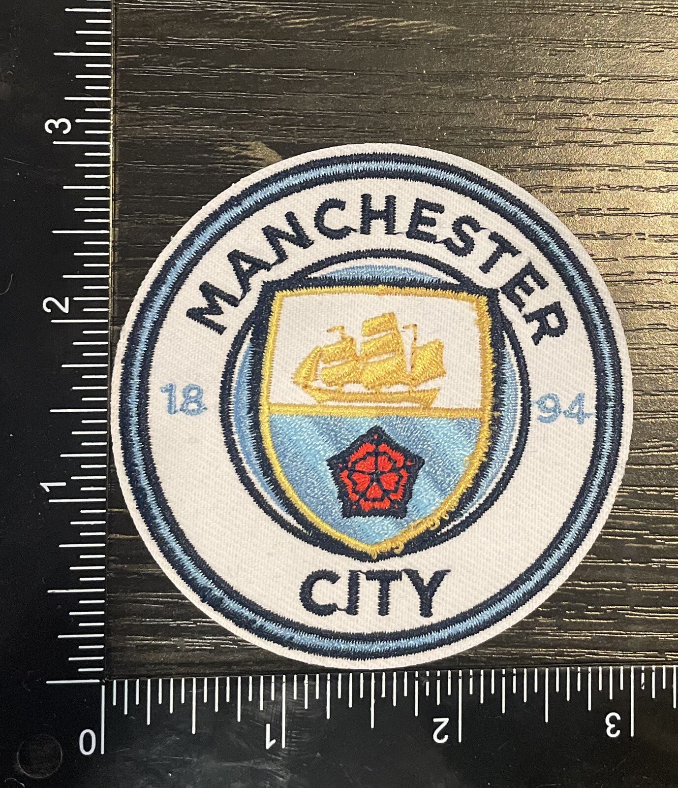 MANCHESTER CITY IRON ON EMBORIDERED PATCH. EPL ENGLISH PREMIER LEAGUE SOCCER