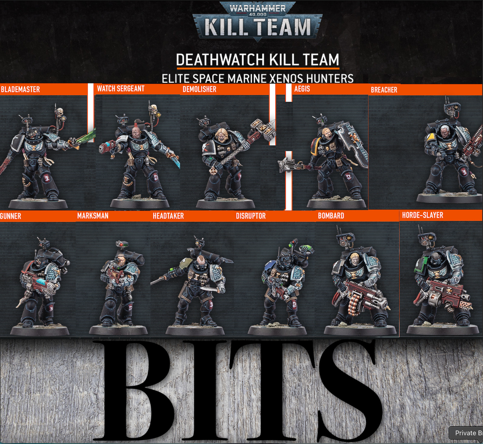 Warhammer 40K Tomb World Space Marine DEATHWATCH Elite Hunter KILL TEAM Bit Bits