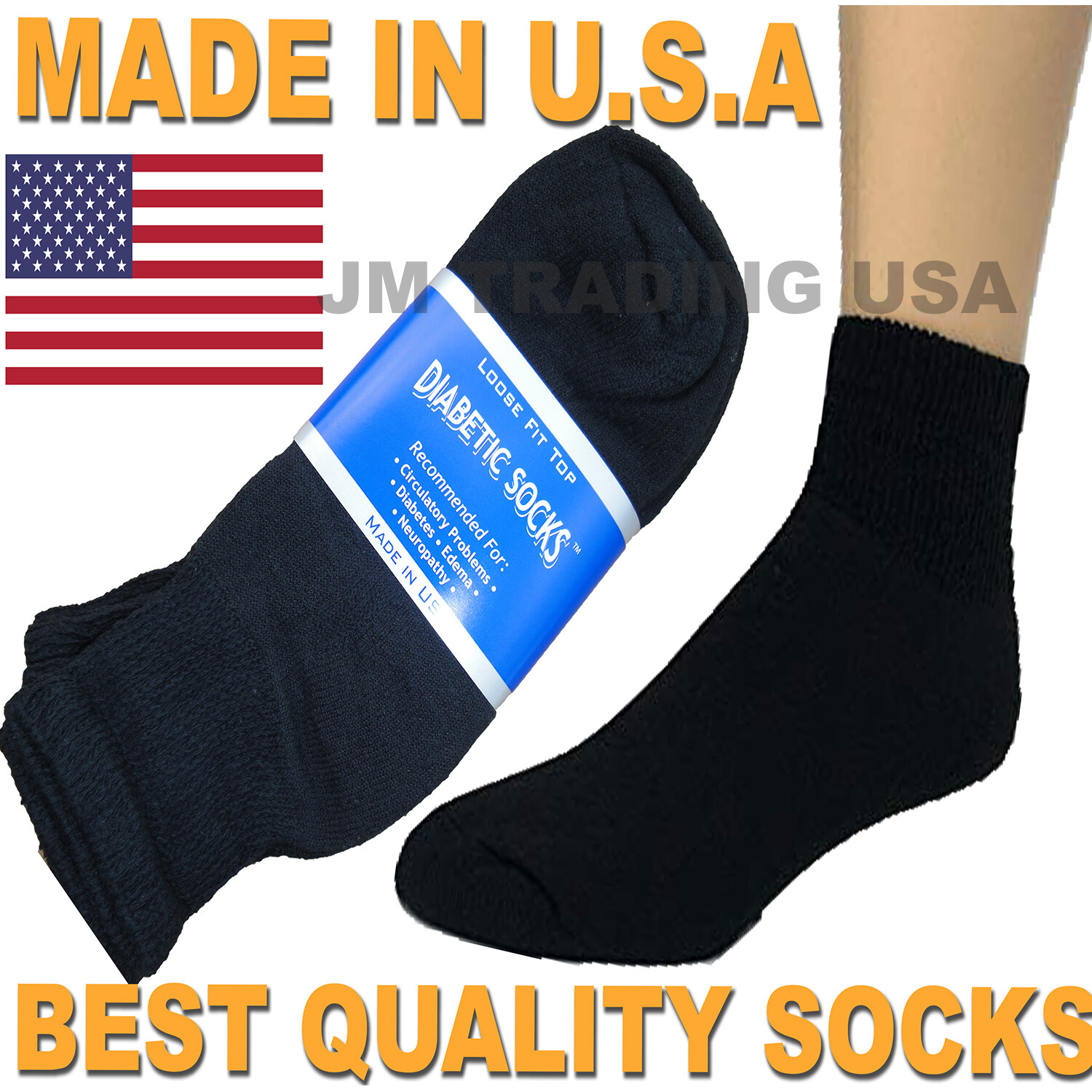 BEST QUALITY 3, 6, & 12 pairs Diabetic Socks Physician Approved MADE IN USA