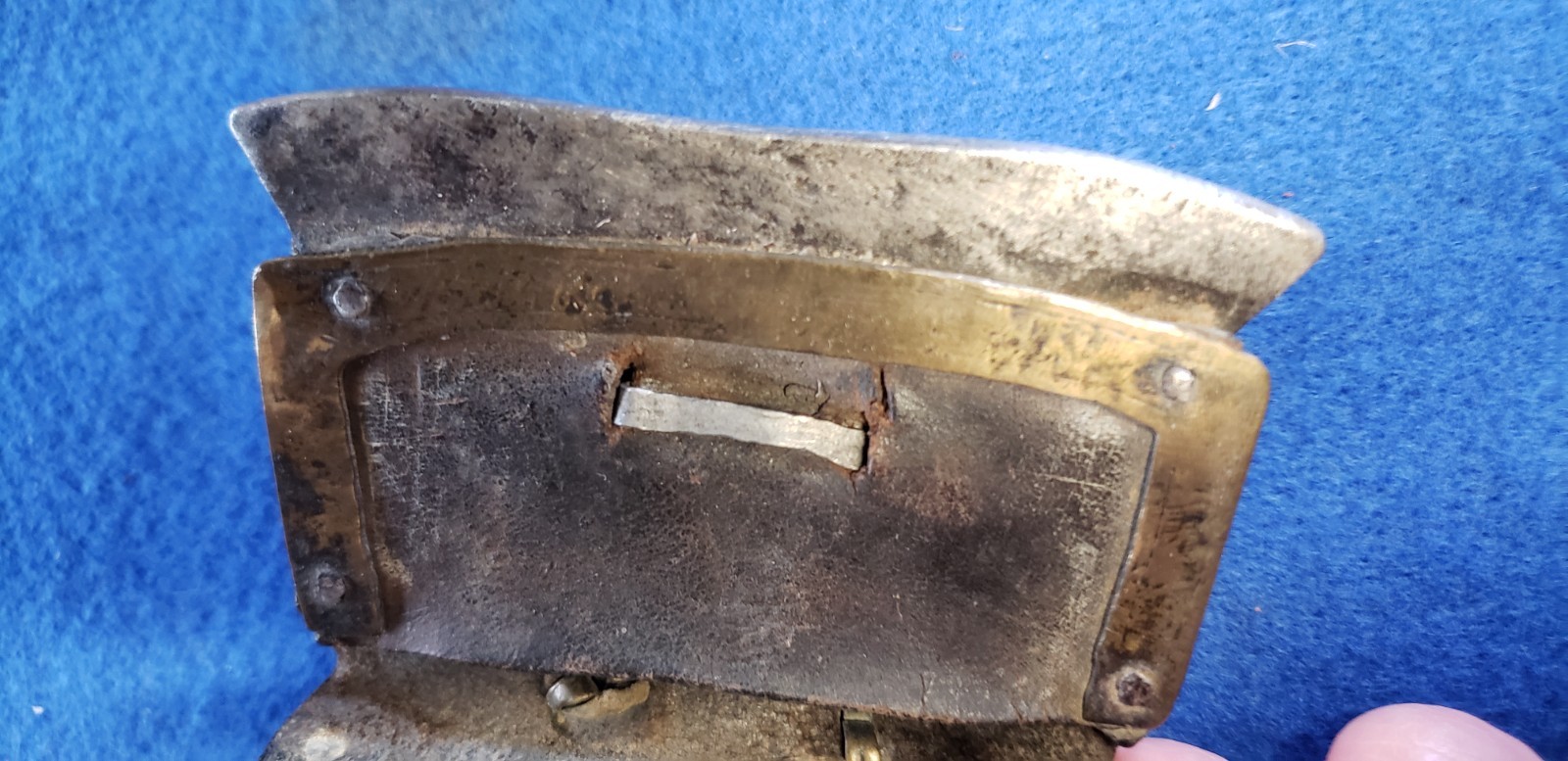 Antique Tibetan Fire, Flint Striker with Pouch Brass and Leather