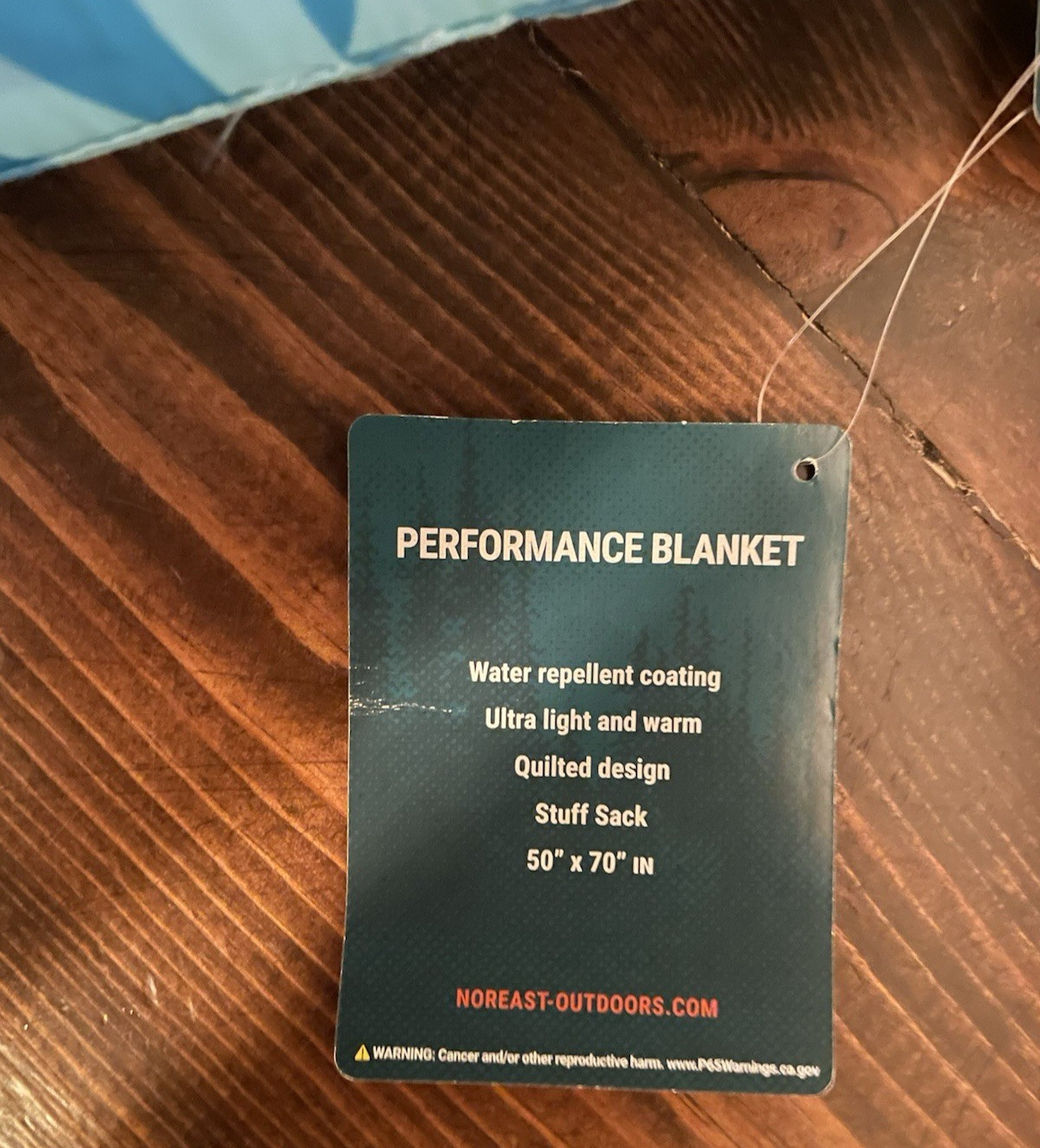 New w/ Tag NorEast Outdoor Performance Blanket Water Repellent 50 x 70 -MSRP $46