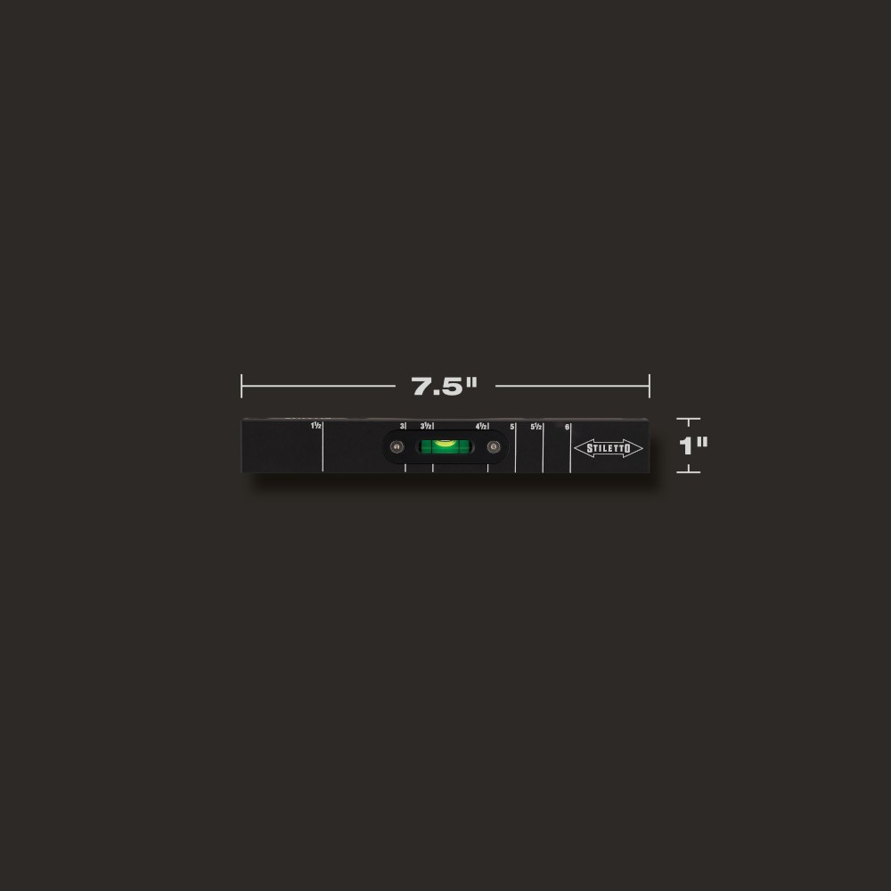 Stiletto STSQ7-L 7" Carpenter Square with Level Aluminum Black