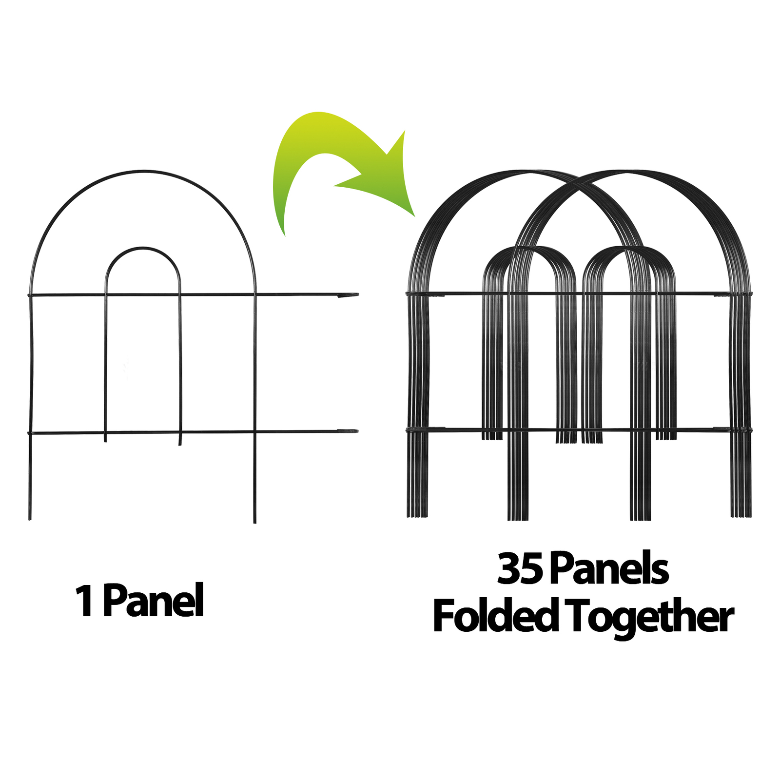 35 PCS Garden Fence 18'' Metal Border Folding Fence Pannel Animal Barrier Yard