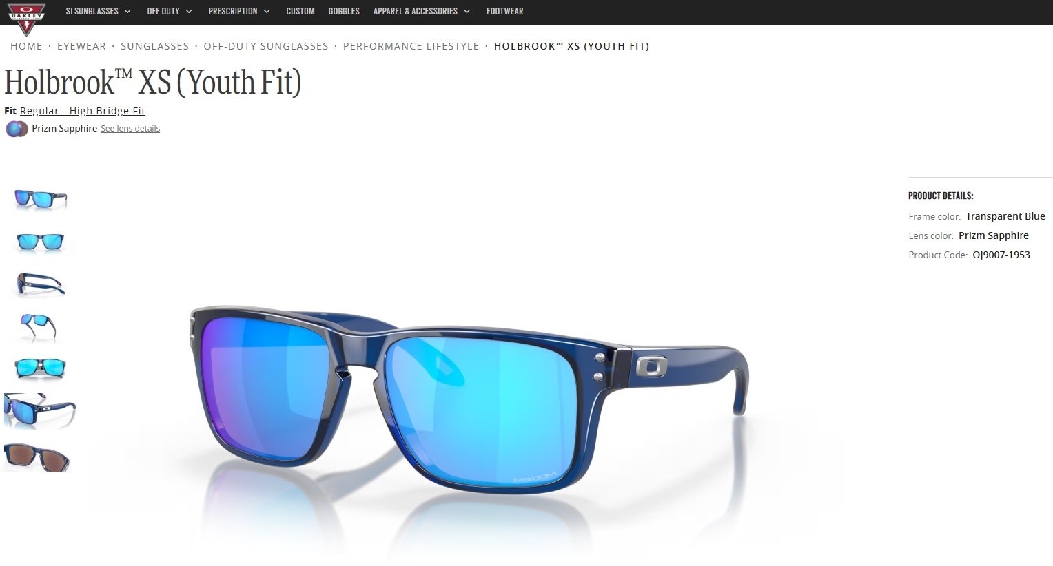 Oakley Youth Sunglasses OJ9007-1953 Holbrook XS Blue Prizm Sapphire Kids Size