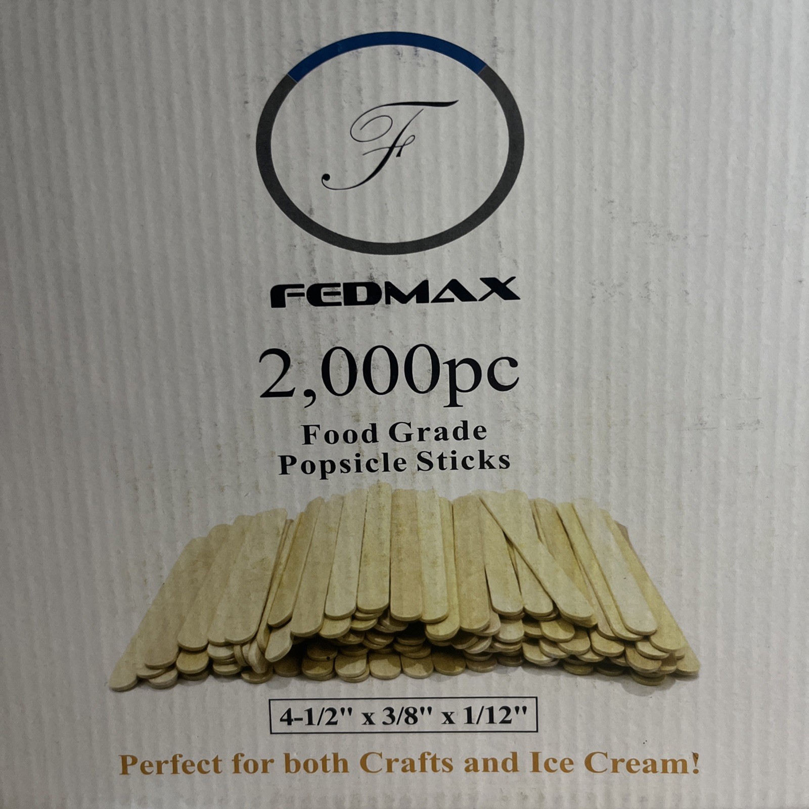 2000 count Wooden Craft Popsicle Sticks 4.5 Inch New Sealed Case Free shipping!