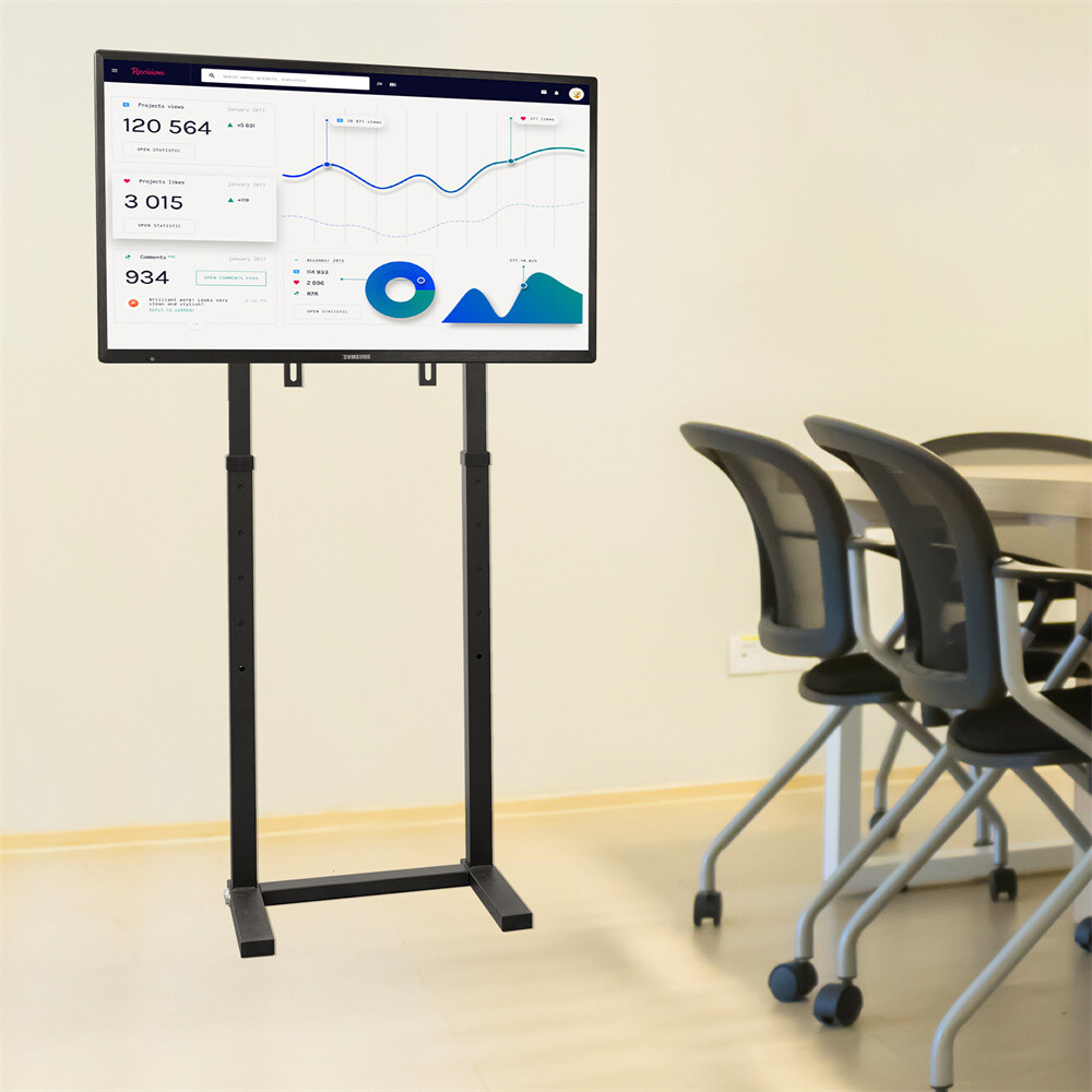 Free Standing Floor TV Stand Portable TV Mount Height Adjust 32"-100" No Drill