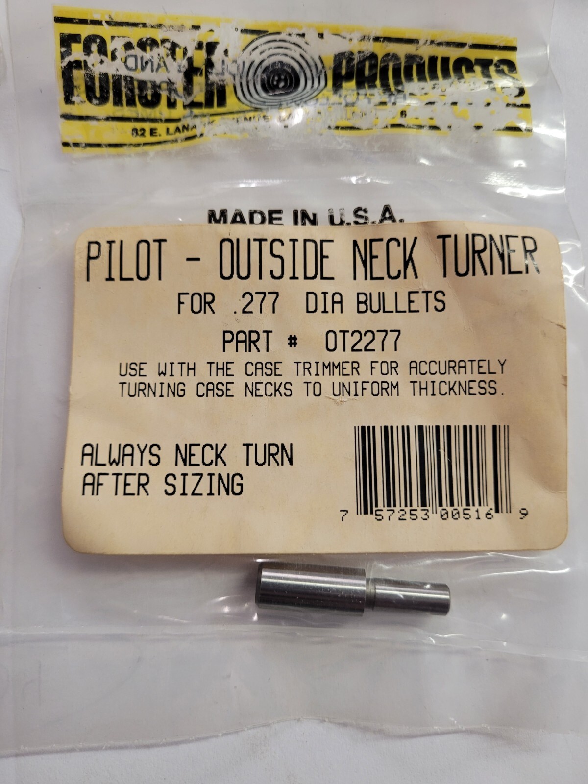 Forster Outside Neck Turner Pilots MULTIPLE SIZES **YOU PICK**