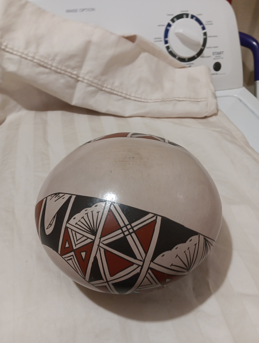 Native American Pottery SeedBowl Vintage Polychrome Southwestern Style