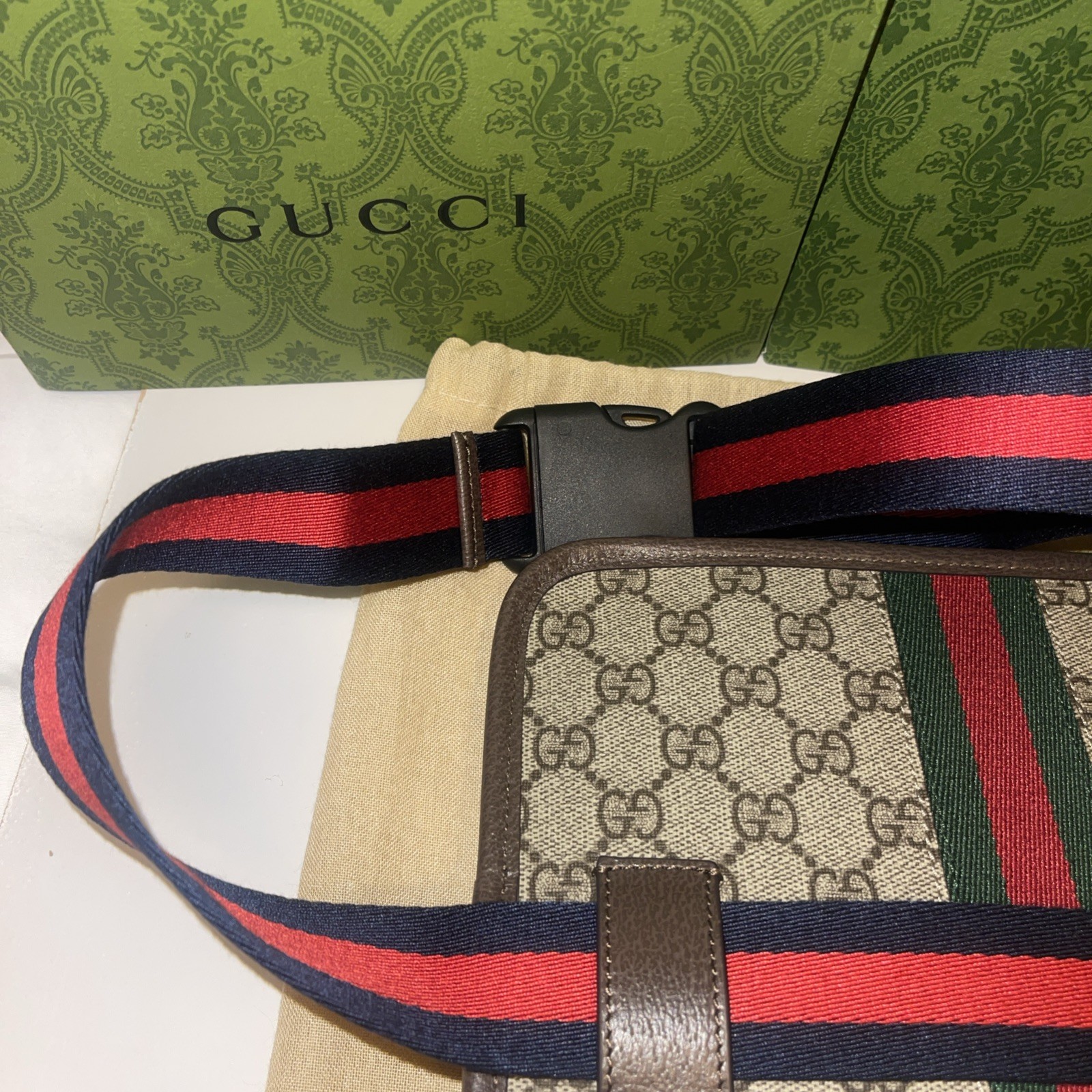 GUCCI GG SUPREME BELT BAG MATERIAL CANVAS