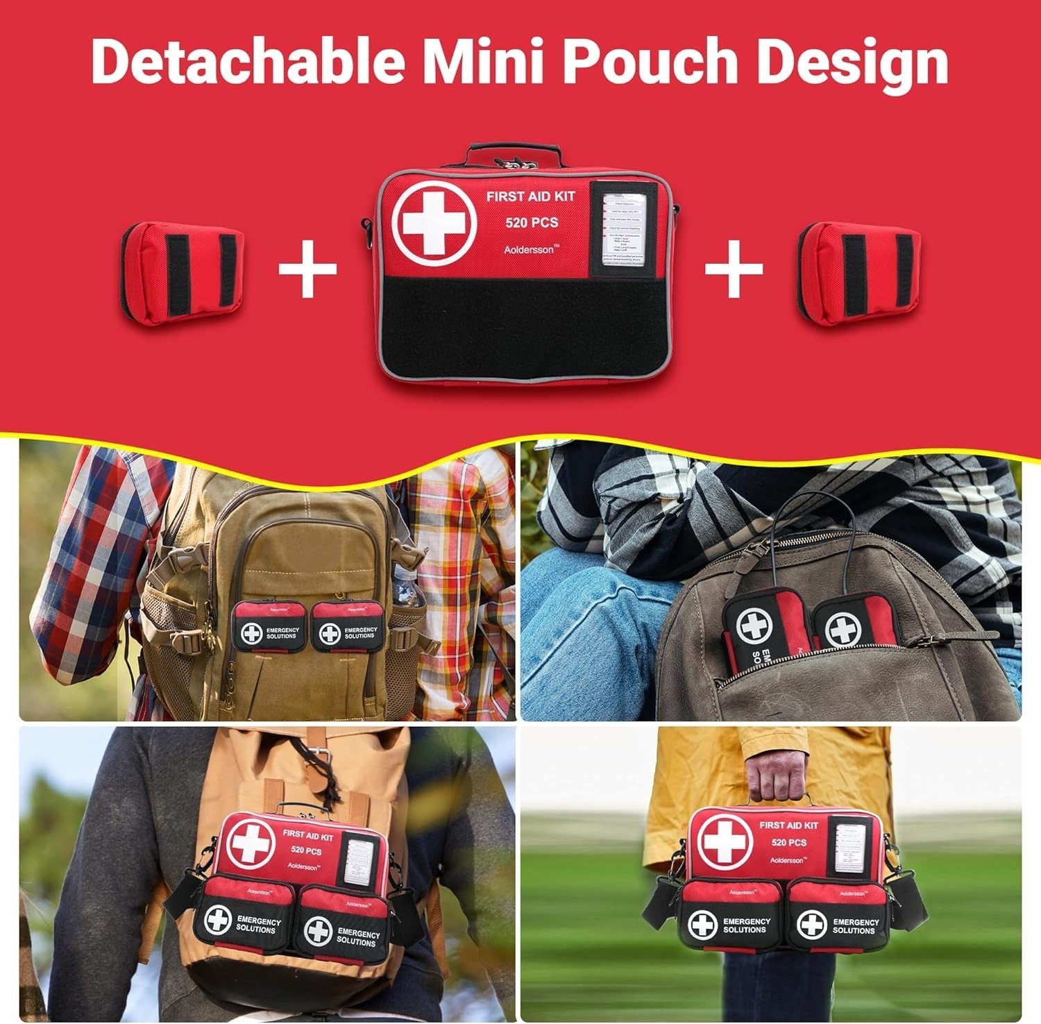 520 Pcs First Aid Kit Large Emergency Survival Medical Set For Car Home Camping