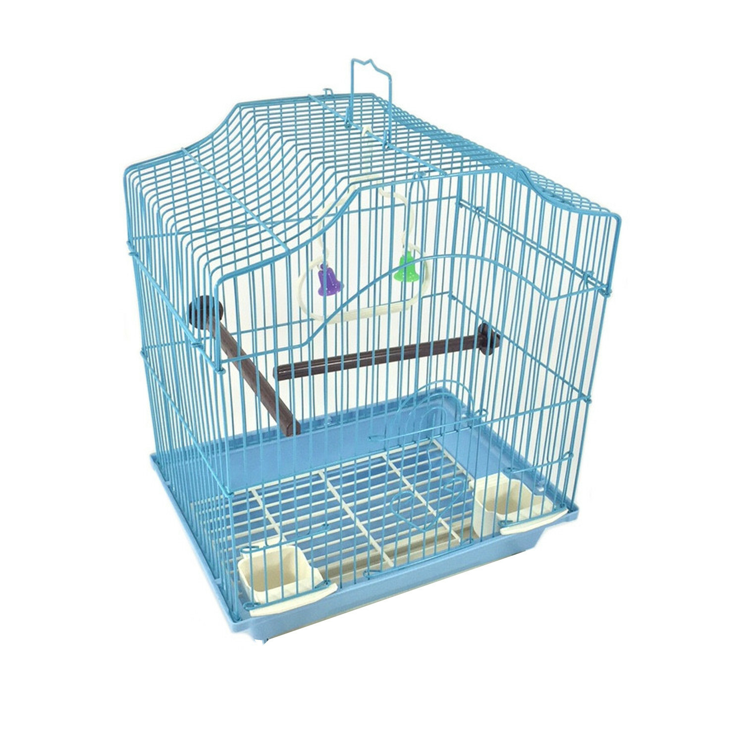 14" Small Parakeet Wire Bird Cage for Finches Canaries Hanging Travel Bird House