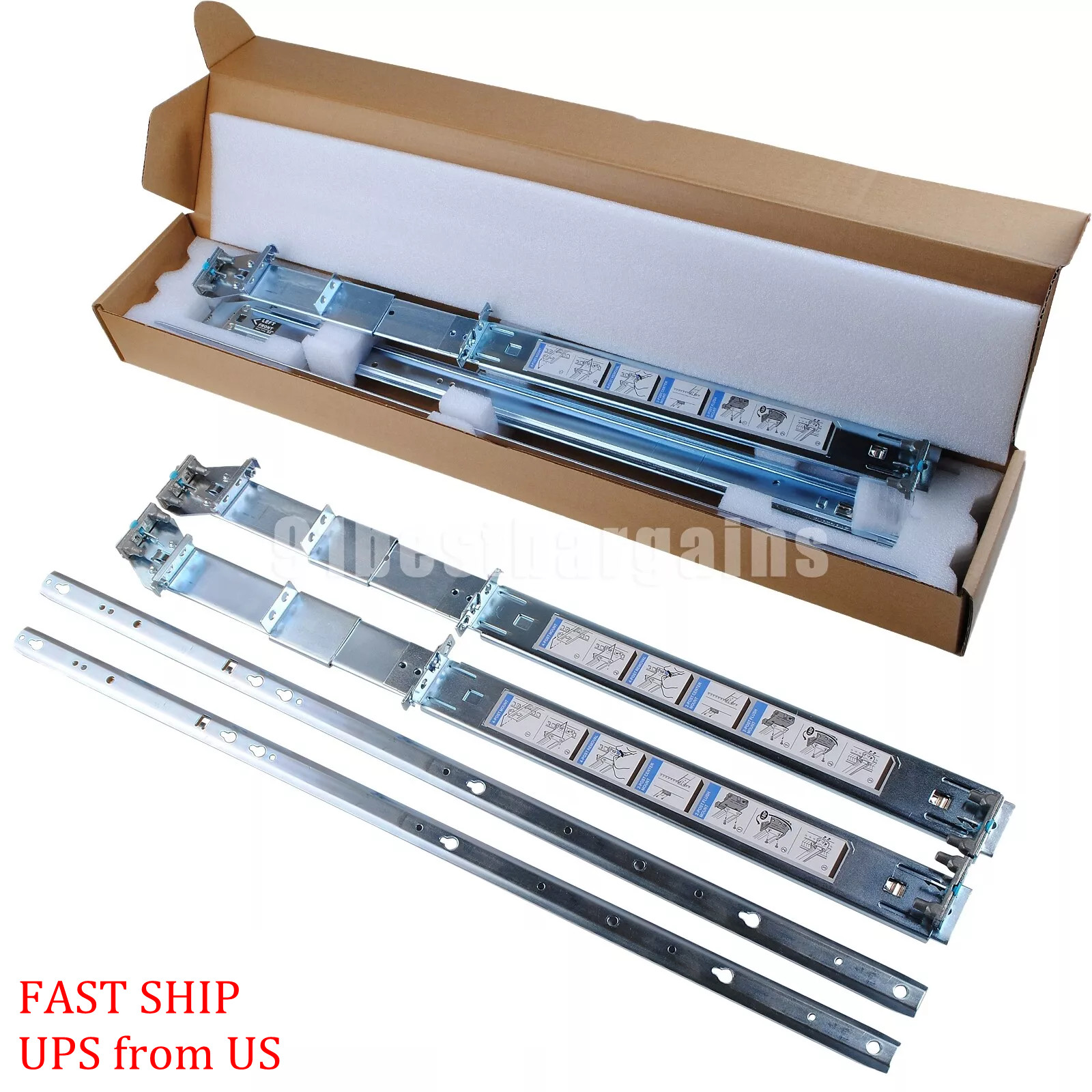 Dell 2U Static Rails R510 R520 R530 R540 R720 R730 R740 R820 R6525 H872R