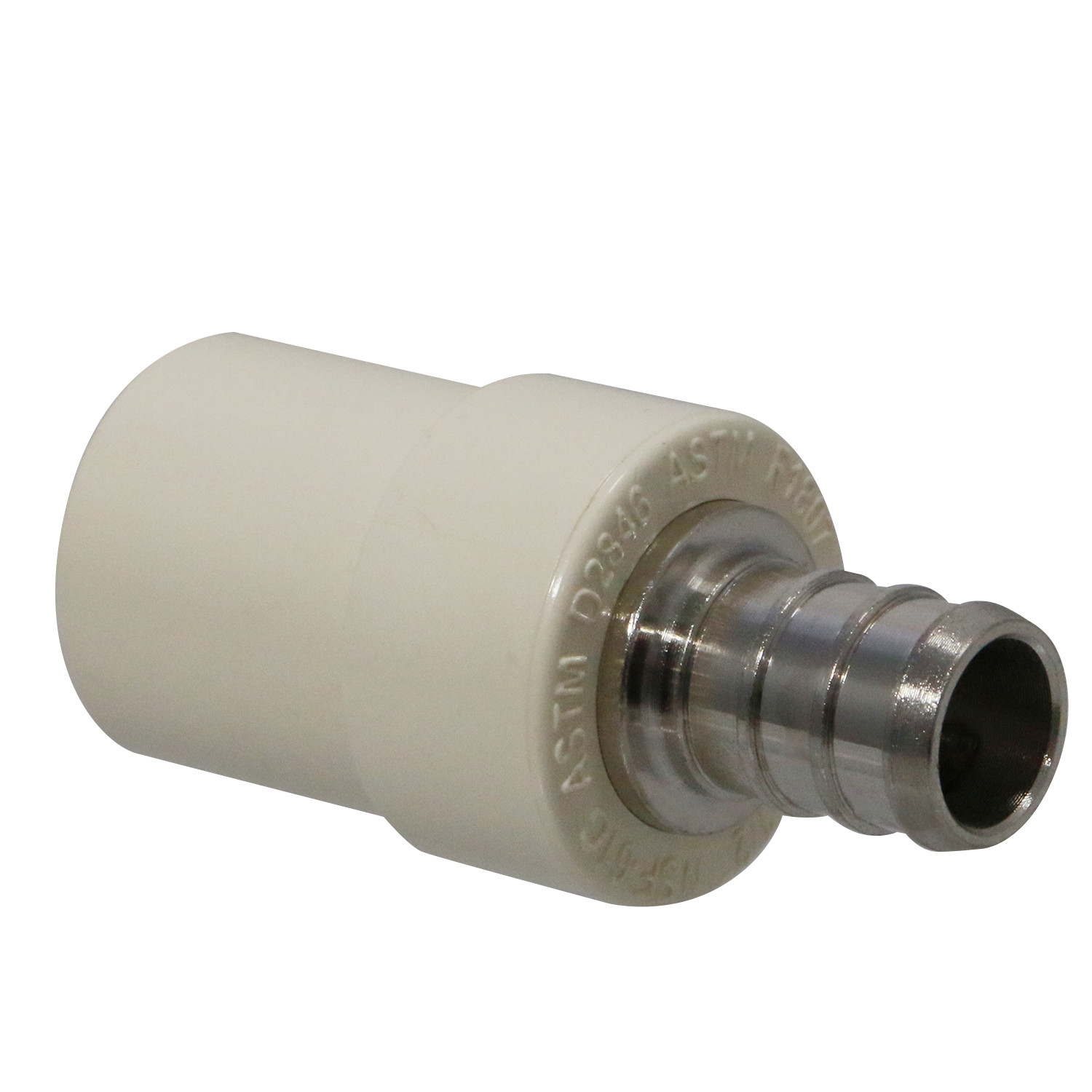 1 Pack XFITTING 1/2" Pex B x 1/2" CPVC Transition Coupling, Lead Free Brass