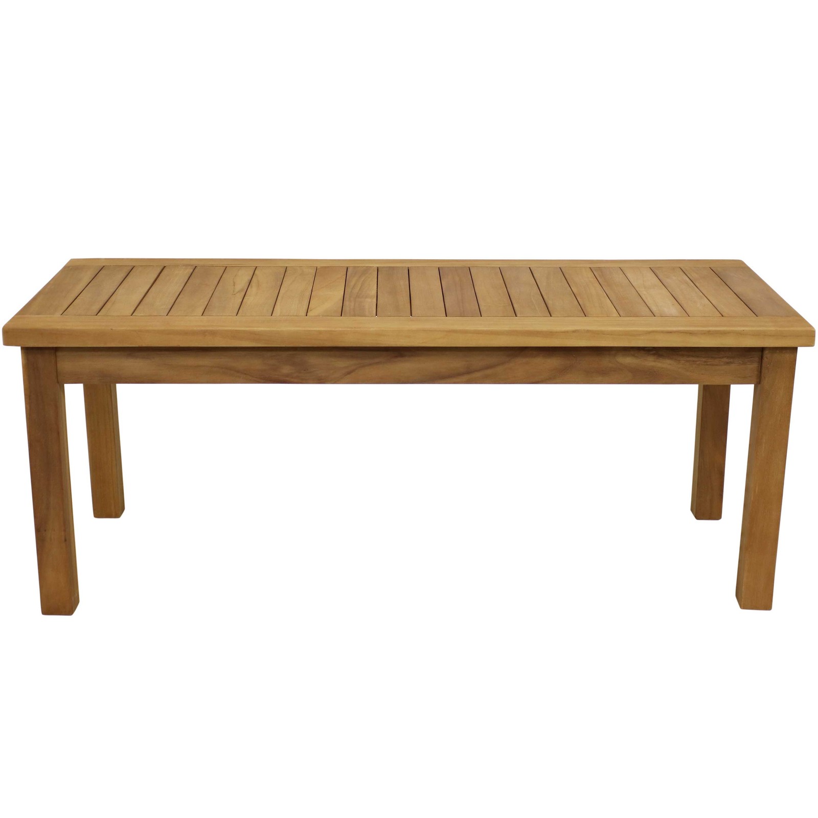 45.75 in Teak Wood Rectangular Patio Coffee Table by Sunnydaze