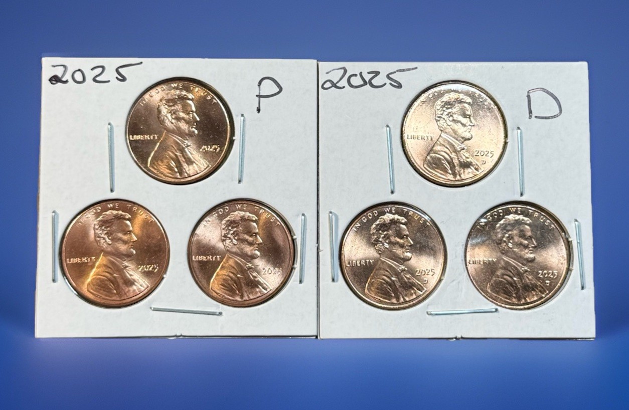 3 SETS! 2025 P & D Lincoln Shield Cents. Six(6) Coins. HUGE Volume Discounts!💥