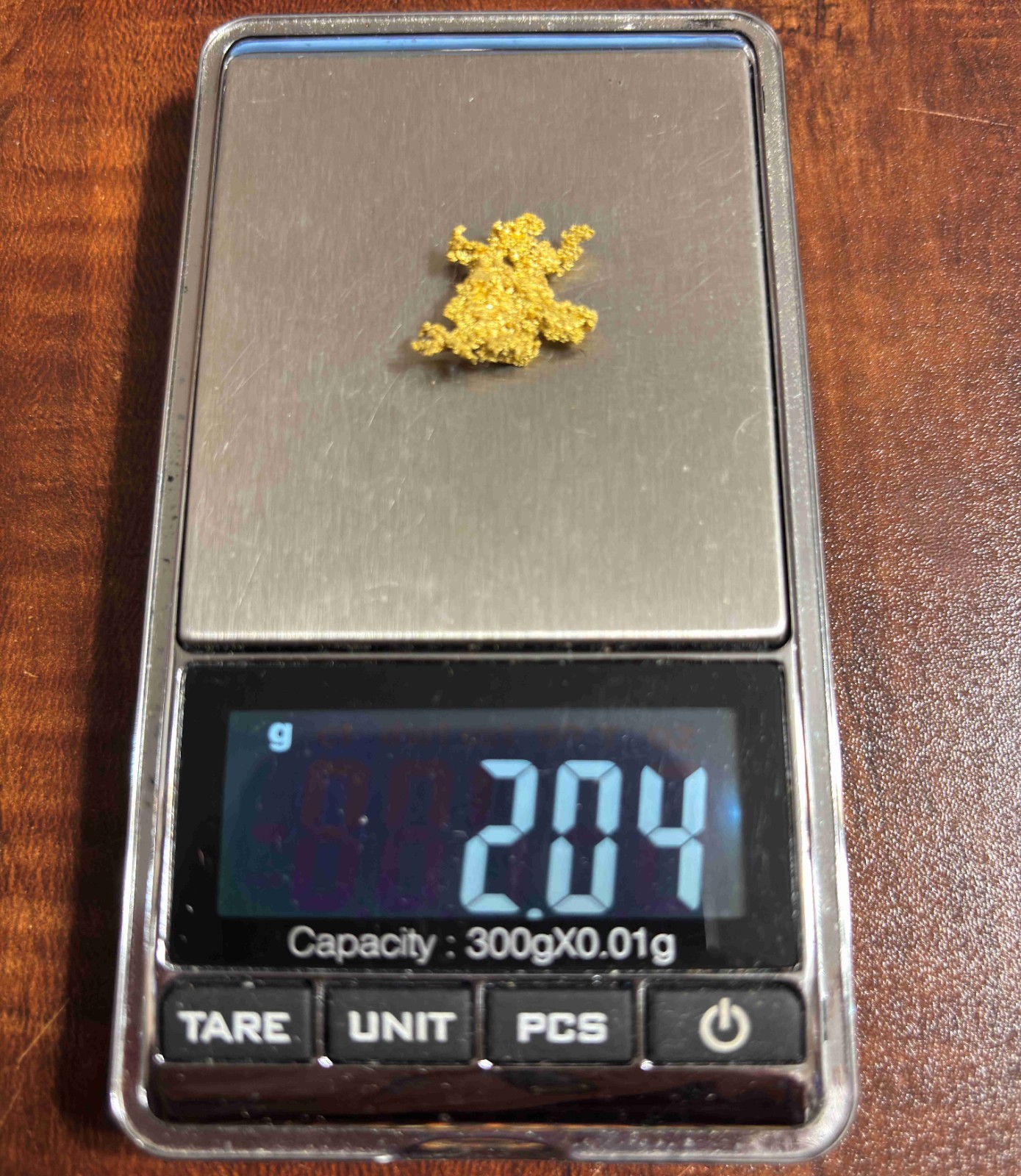 CALIFORNIA NEVADA NATURAL CRYSTALLIZED GOLD NUGGET WEIGHS 2.04 GRAMS