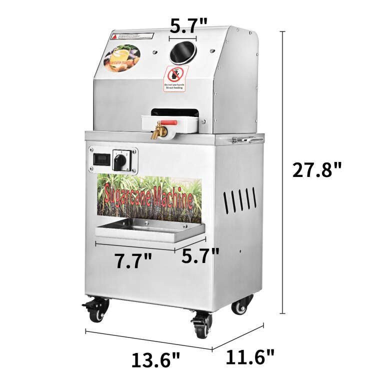 Electric Ginger Sugar Cane Juicer Press Machine 110V Stainless Steel Extractor