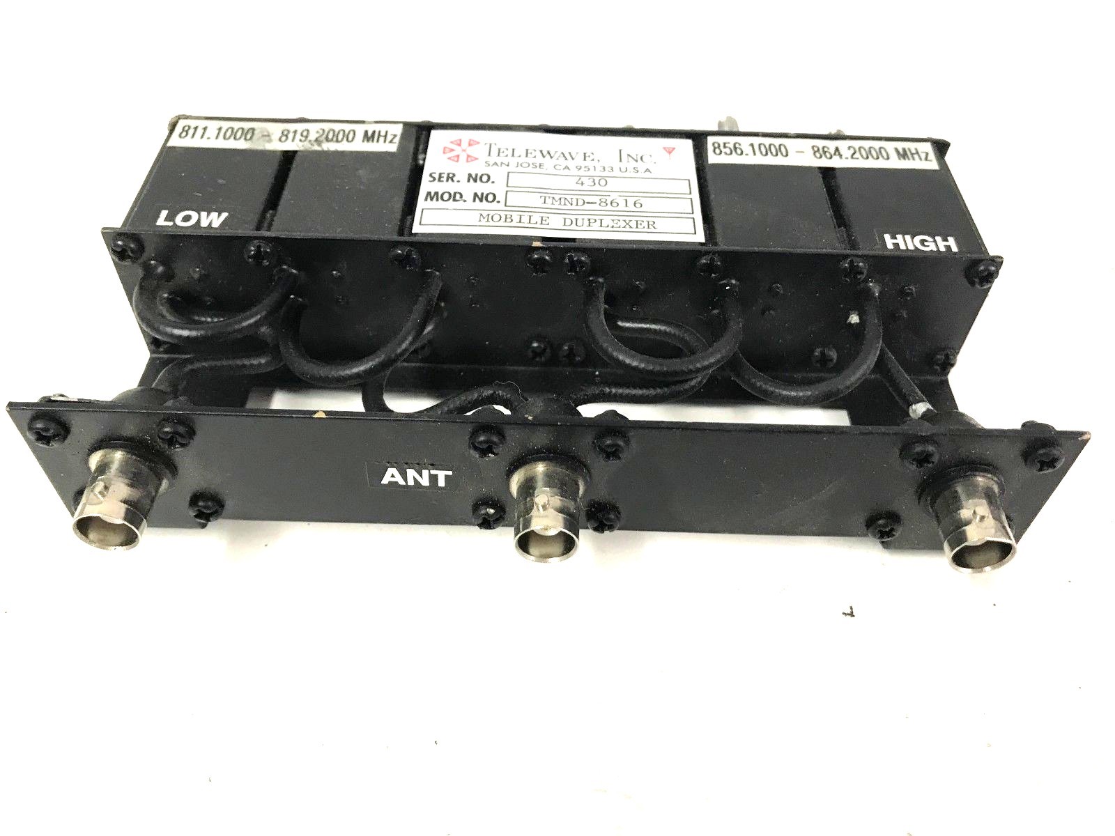 Telewave Inc. TMND-8616 Compact Mobile Band-Reject Duplexer 811-819 856-864 MHz