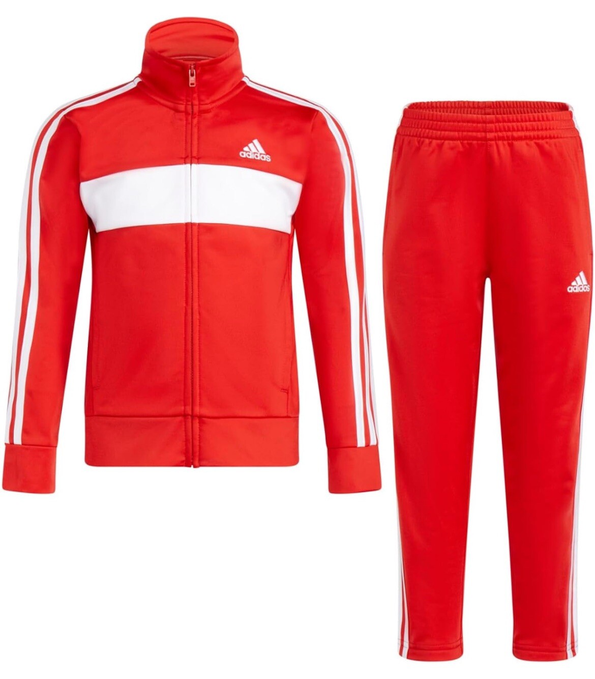 ADIDAS Boys’ 2-Piece Classic Tricot Track Set Better Scarlet/White Size 4 NWT