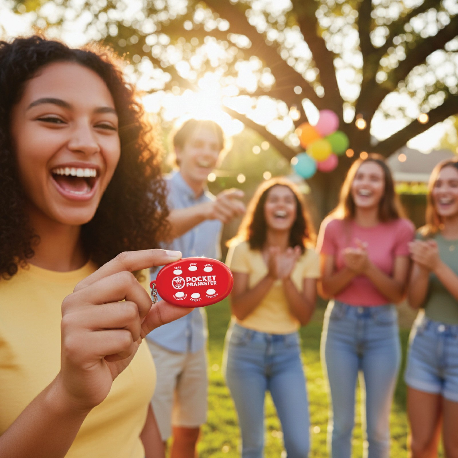 Pocket Prankster Sound Keychain with Fart, Burp, Vomit, Screaming Goat, Cricket,