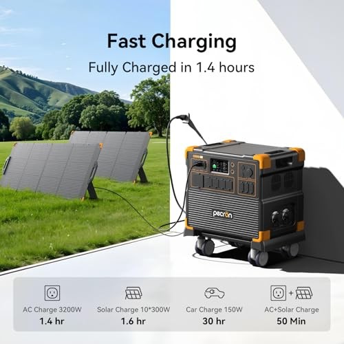 pecron E3800lfp Portable Power Station 3840Wh 4200W Battery Emergency Backup RV