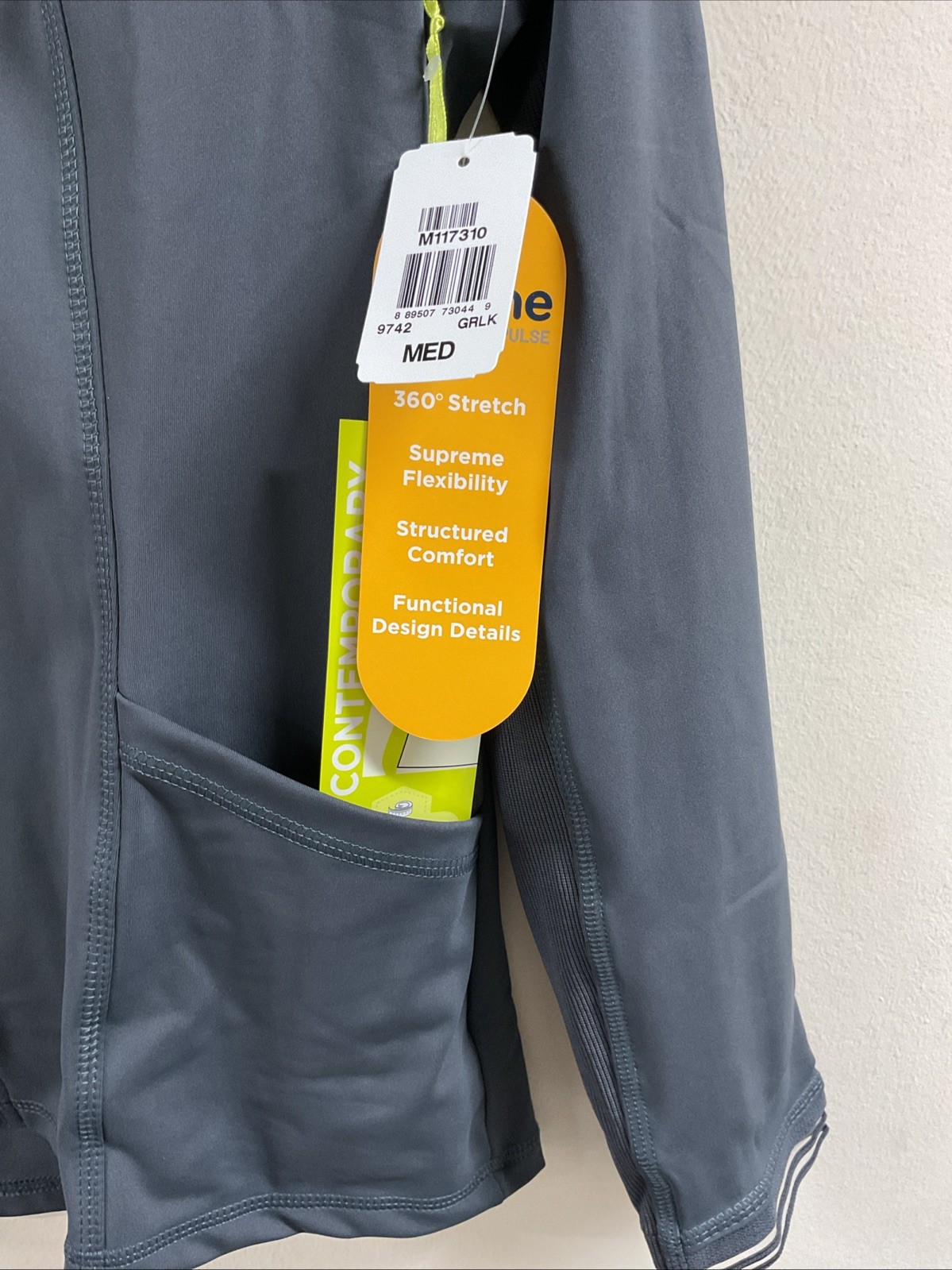 MEDIUM Urbane Impulse Slim Fit Extreme Stretch Scrub Jacket Women 9742 Graphite