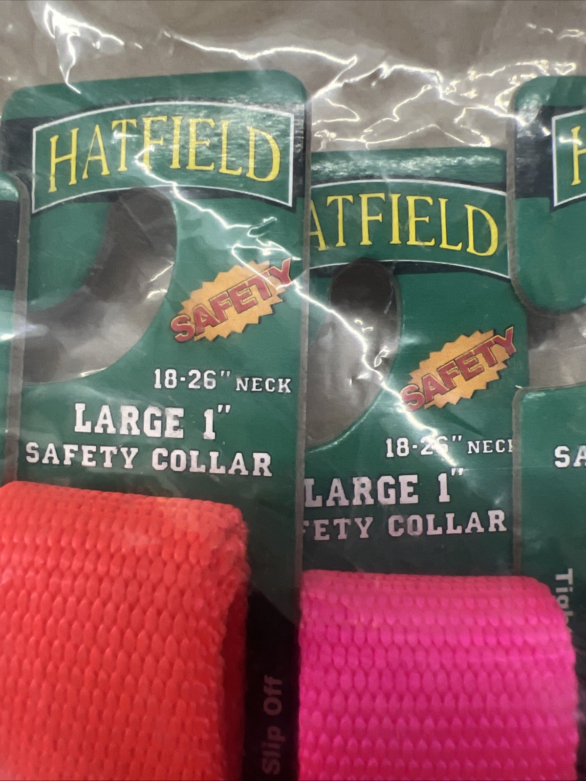 4 Pk Hatfield Large Dog Collar 1” Slip-Collar Asst Color Safety 18-26” Neck