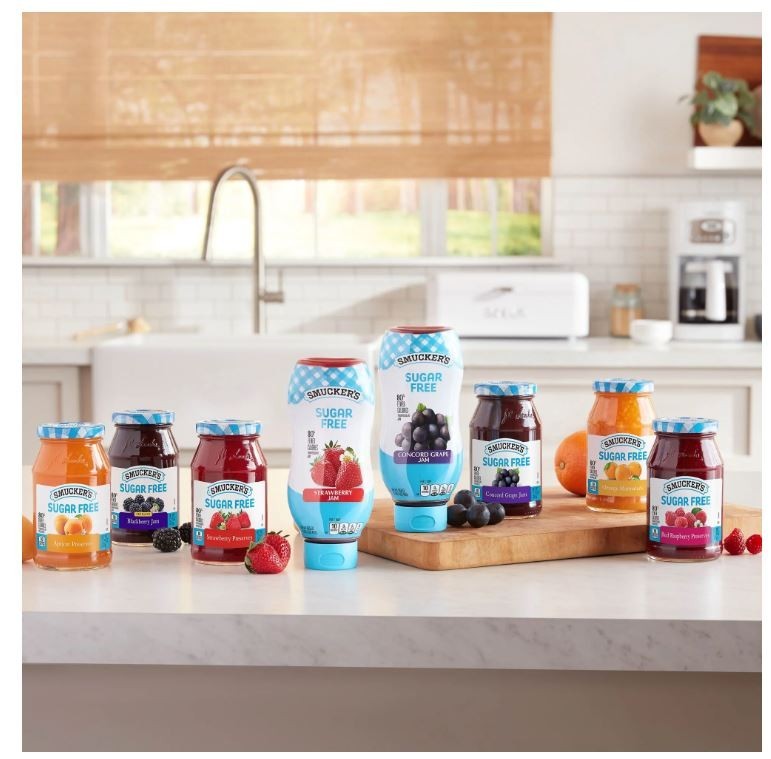 2 pack Smucker's: Blueberry Sugar Free Preserves, 12.75 oz New