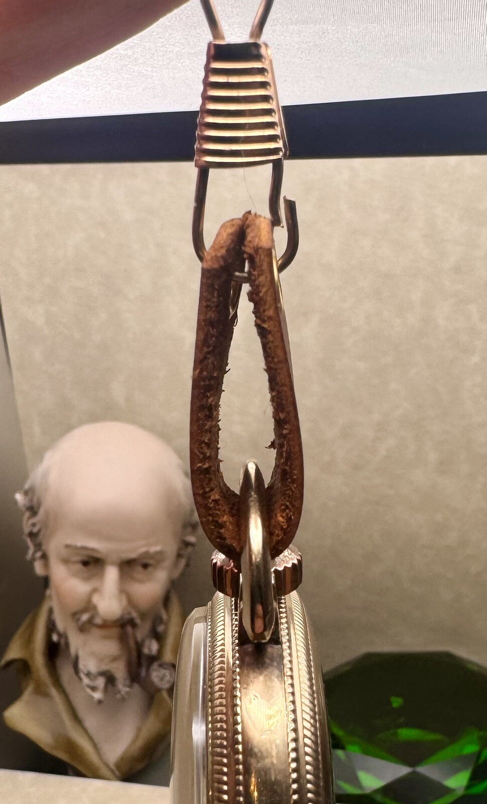 •NEW• Genuine Leather POCKET WATCH BOW / FOB STRAP; 1/ 2” Wide; BROWN-Handcrated