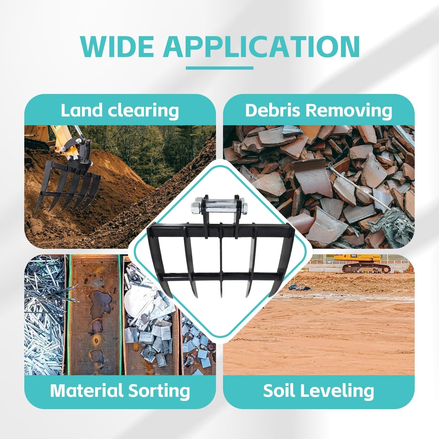 Rake Attachment For Mini Excavator 1 Ton To 2 Ton Mini Digger In Stock USA