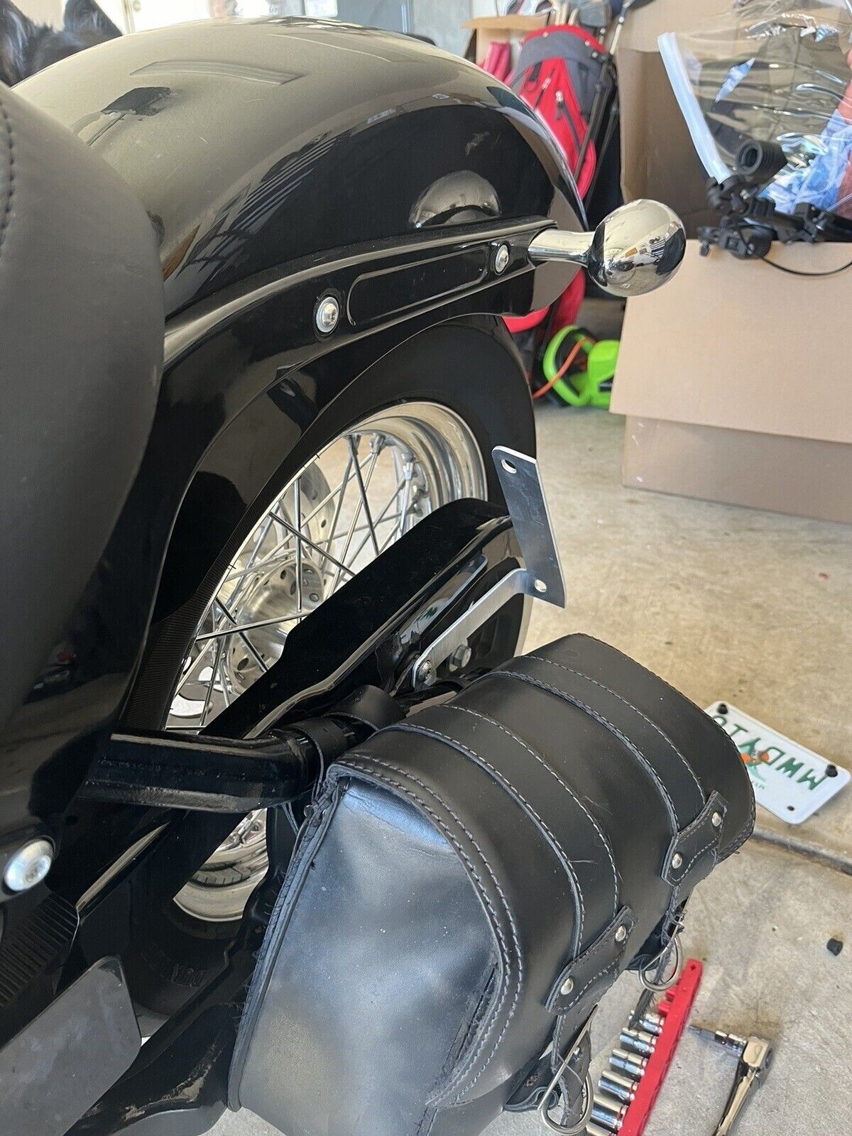 Side License Plate Relocation Bracket for HARLEY-DAVIDSON SOFTAIL & SPRINGER New