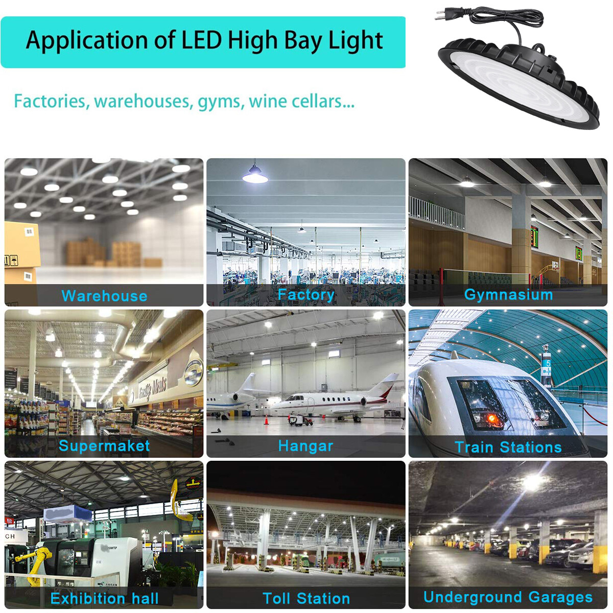 300W Super Bright Warehouse LED UFO High Bay Lights Factory Shop GYM Light Lamp