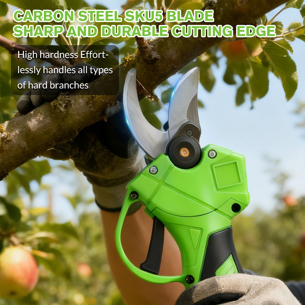 Electric Pruning Shears Cordless Pruner Brushless Branch Cutter & 2 Batteries